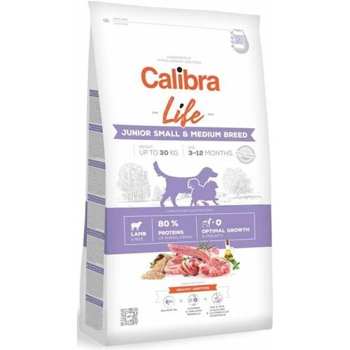 CALIBRA Dog Life Junior Small & Medium Breed Jagnjetina, hrana za pse 2,5kg Slike