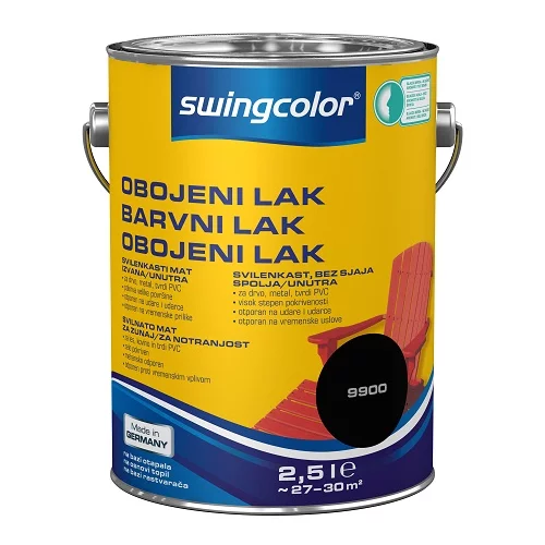 SWINGCOLOR Barvni lak (svilenkasto mat; barva: črna; 2,5 l)