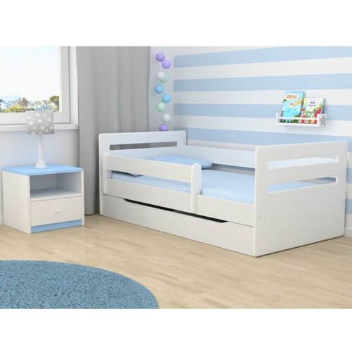 Tomi Drveni dečiji krevet sa fiokom - beli - 160x80 cm Cene