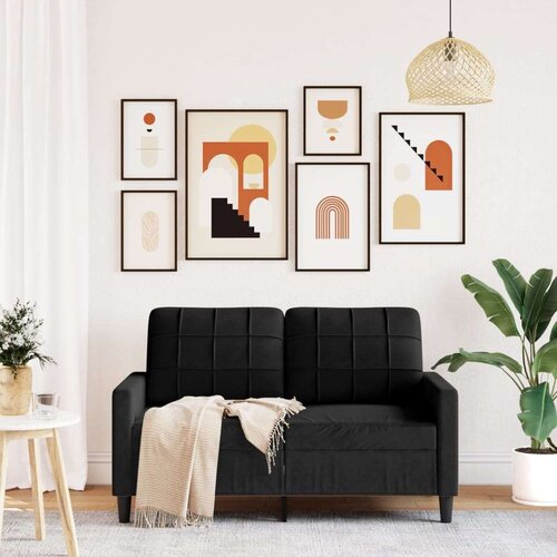 vidaXL Kavč dvosed črn 120 cm žamet Cene