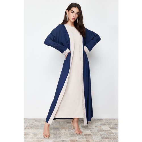 Trendyol Navy Blue Color Blocked Long Woven One Piece Cap &amp;amp; Abaya &amp;amp; Abaya Without Dress Slike