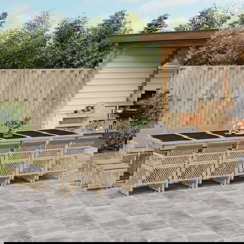 vidaXL 17-dijelni vrtni blagovaonski set od poliratana s jastucima bež Cijene