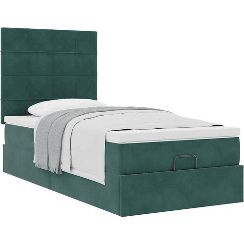 VidaXL Otomanski posteljni okvir z vzmetnicami zelen 80x200cm žamet, (21608134) Slike