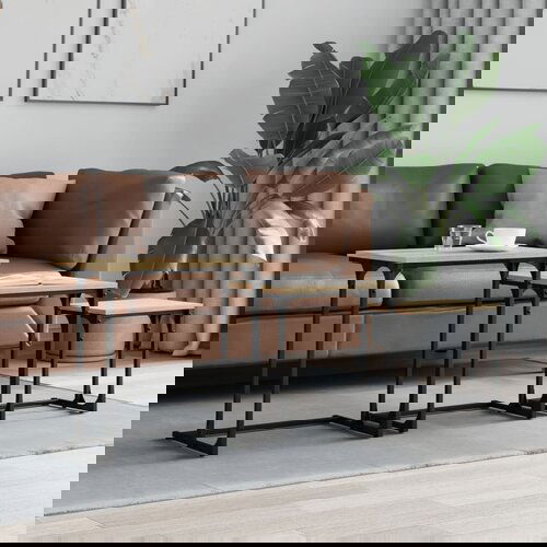  The Living Store Komplet mizic 3-delni sonoma hrast inženirski les - Komplet Klubskih Mizic, (21502421) Cene