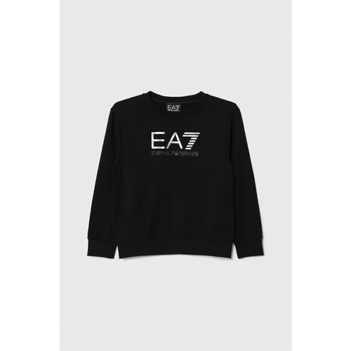 Ea7 Emporio Armani Otroški pulover črna barva