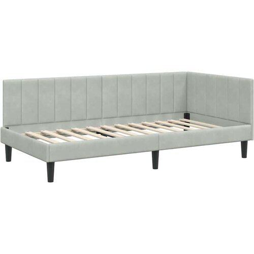  Kutni okvir kreveta s madracem Svjetlosiva 90 x 190 cm Bar&amp;scaron;un Slike