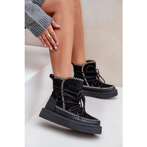 PH2 Women&amp;#039;s Snow Boots With Embroidery On Platform Black Naleris Slike
