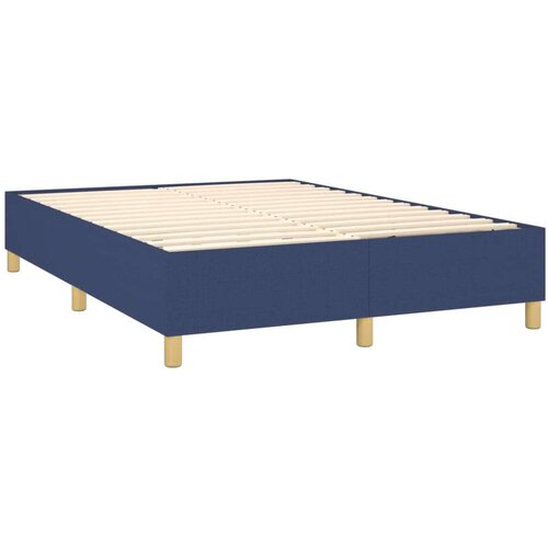  Box spring s madracem LED plavi 140x200 cm od tkanine Slike