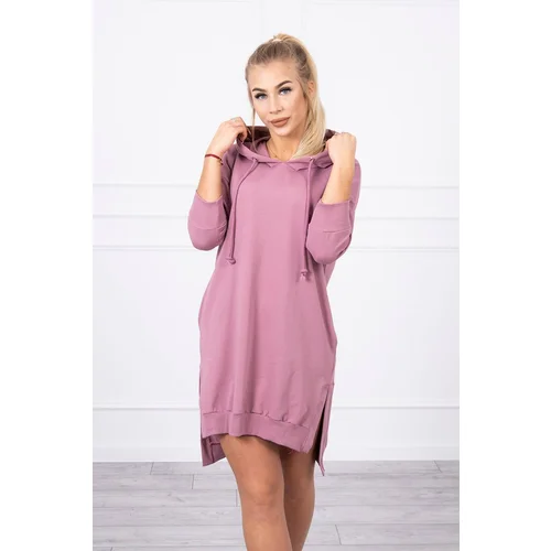 Kesi Hooded dress with a long back in navy pink