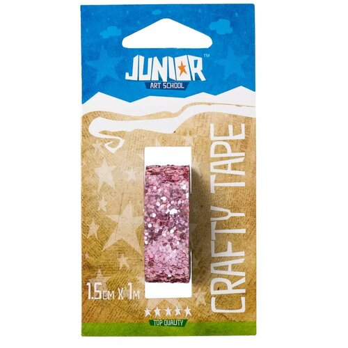 Junior crafty tape, kraft gliter traka, 15mm x 1m, odaberite nijansu Roze Cene