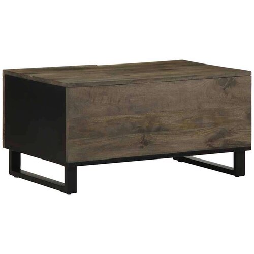 vidaXL Klubska mizica črna 80x50x40 cm trden mangov les Cene