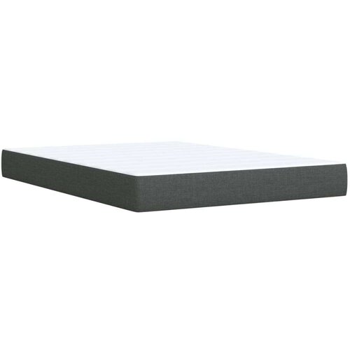 VidaXL Krevet s oprugama i madracem tamnosivi 140x190 cm od tkanine Slike