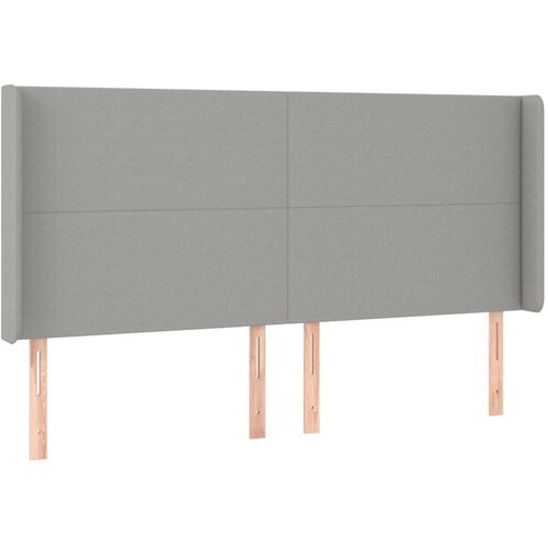  LED uzglavlje svjetlosivo 183 x 16 x 118/128 cm od tkanine Slike