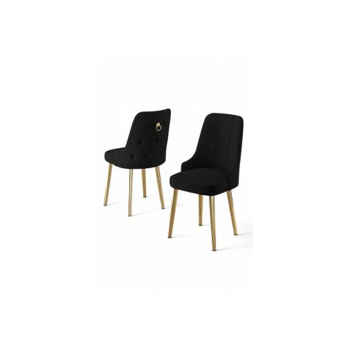 Hanah home Newa set stolica, 46x94x46 cm, 2 dijela, crna i srebrna boja Cene