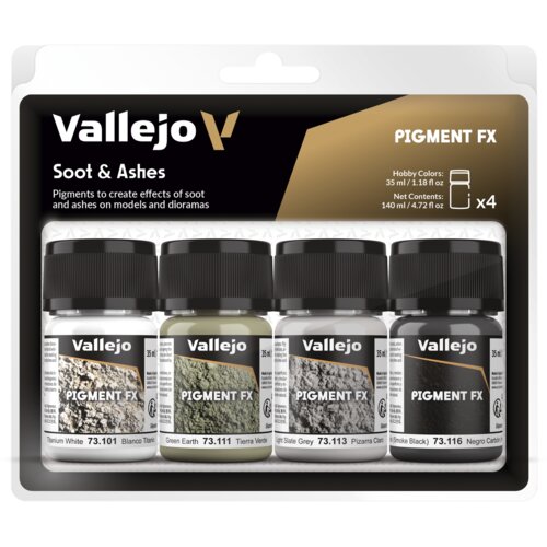 Vallejo Pigment Set - &amp;quot;Soot &amp;amp; Ashes&amp;quot; - 1 set Slike