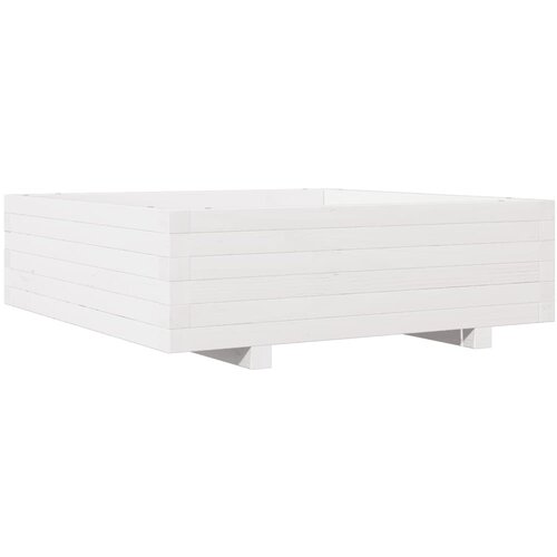  Vrtna sadilica bijela 80 x 80 x 26,5 cm od masivne borovine Slike