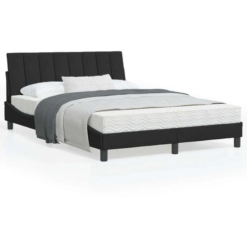 VidaXL Krevet s madracem crni 120 x 200 cm bar&amp;scaron;unasti Slike