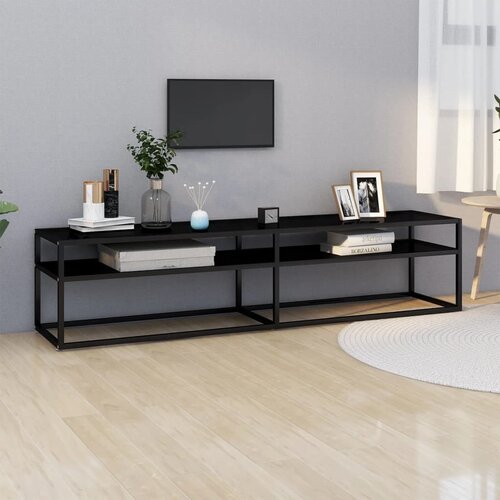 VidaXL TV ormarić crni 180 x 40 x 40,5 cm od kaljenog stakla Slike