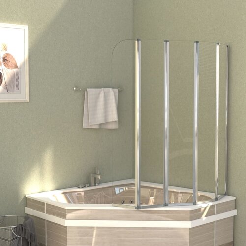 vidaXL Tuš stena za kopalno kad 120x140 cm kaljeno steklo prozorna Cene