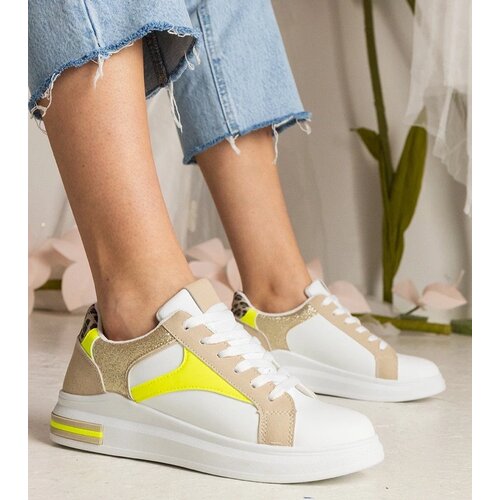 D/CEO UR/CEO White women's sneakers with glitter and animal print Wellos Cene