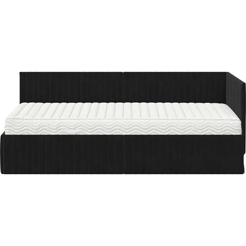  Kutni krevetni okvir s madracem 2 kom. Crna 90 x 190 cm Bar&amp;scaron;un Slike