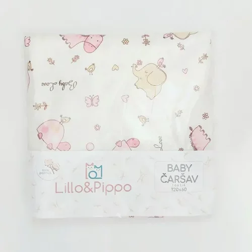 LILLO & PIPPO čaršav lastiš Baby animals, 60x120cm A073898