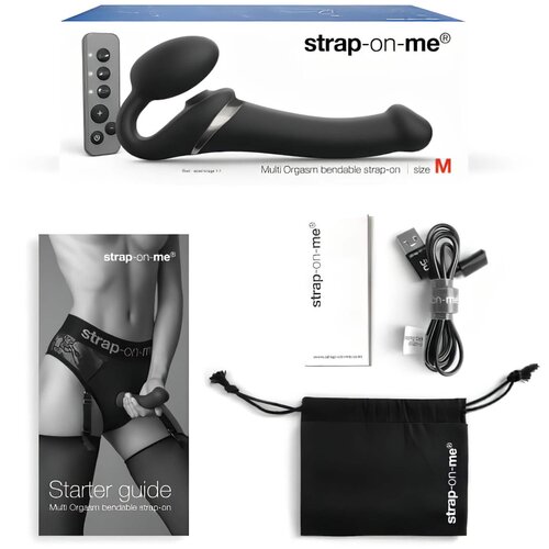 Strap-On-Me S - vibrator sa zračnim valovima koji se pričvr&amp;scaron;ćuje - mali (crni) Slike