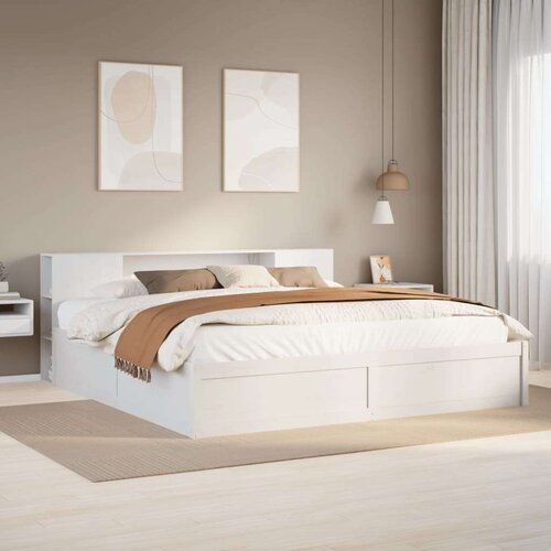 VidaXL Okvir kreveta bez madraca bijeli 180x200 cm od masivne borovine Slike