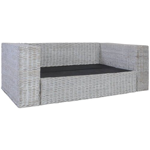 Maison Chic kavč - Sofa - Kanape dvosed z blazinami siv naravni ratan, (21727159) Cene