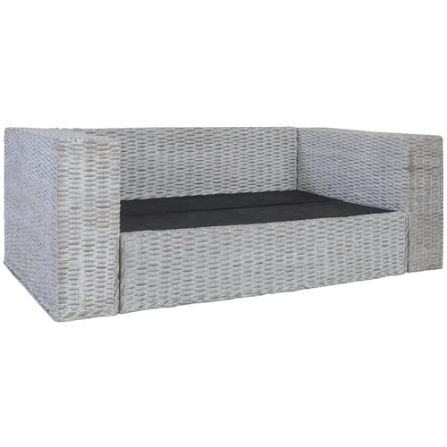 MAISON CHIC kavč - Sofa - Kanape dvosed z blazinami siv naravni ratan, (21727159)