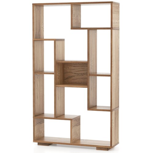 Costway Sodobna geometrijska knjižna omara z odprtimi policami Knjižna omara za dnevno sobo, (5000081745) Cene
