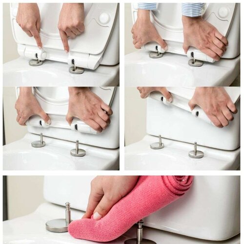 GEPARD SANITARY wc daska slim c9 44,7&amp;times;37 cm, 2,62 kg soft close, duroplast, okov c9, bf+tfp/take off Slike