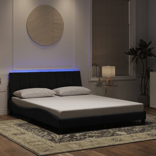  Okvir kreveta s LED-om bez madraca Hanko crni 160 x 200 cm baršunasti Cene
