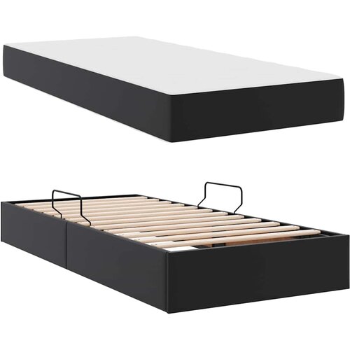  Krevet s madracem i skladi&amp;scaron;tem s madracem 2 pcs Crna Koža Slike