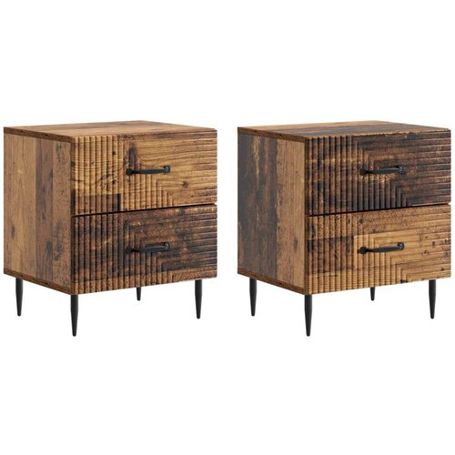  Noćni ormar s ladicama 2 pcs Staro drvo 43 x 34 5 x 47 5 cm - Staro drvo 2 Cene