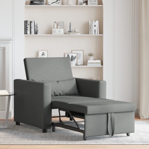  3-u-1 Singl Sofa Krevet Konvertibilna Tamno Siva Tkanina Slike