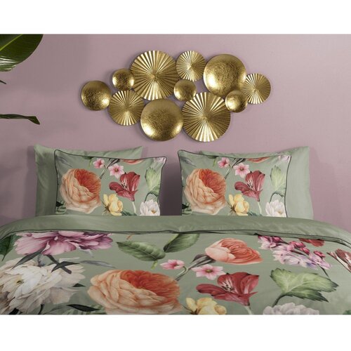 Descanso Zelena enojna/podalj&amp;scaron;ana posteljnina iz bombažnega satena 140x220 cm Fiori &amp;ndash; Slike