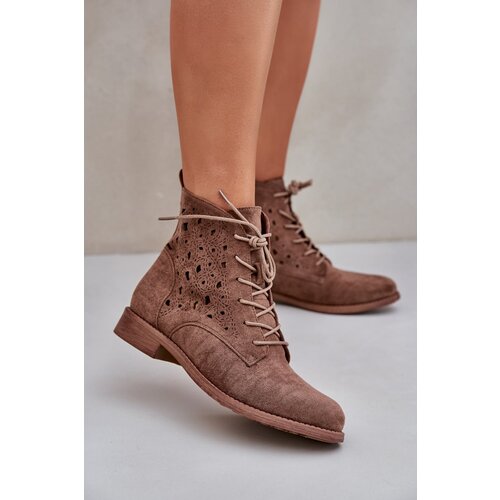 S. BARSKI Laced Boots With Openwork Pattern S.Barski Slike