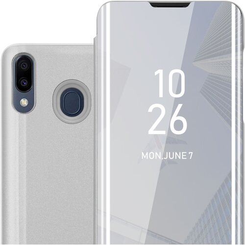 Cadorabo Ohišje, združljiv s Samsungom v Agate Silver - Clear View Zrcalo Zaščitni pokrov s funkcijo stojala 360 stopinj zaščita, (20567591) Cene