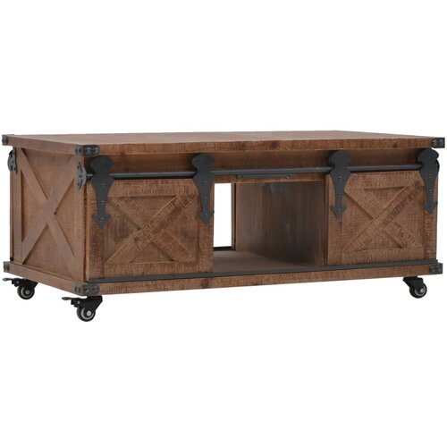 Furnova Klubska mizica trden les jelke 91x51x38 cm rjave barve, (21915616) Slike