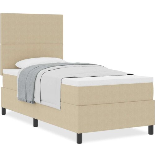  Krevet sa Box Springom s madracem Svijetlosiva 80x200 cm Žoržetska tkanina Slike
