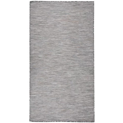 vidaXL Vanjski tepih ravnog tkanja 80 x 150 cm smeđe-crni
