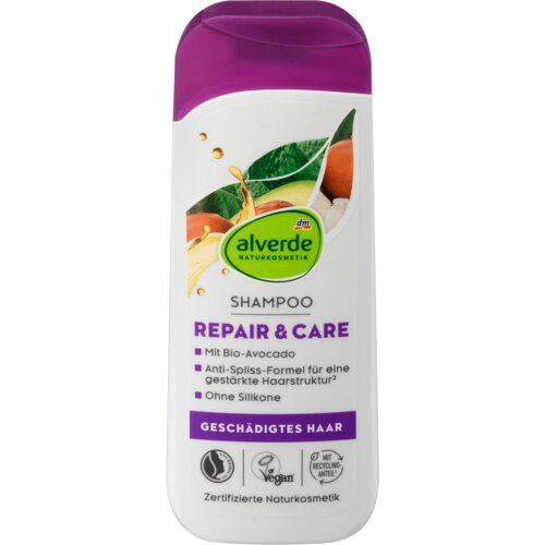 Alverde Naturkosmetik repair & care šampon za oštećenu i lomljivu kosu – avokado i ši puter 200 ml Slike