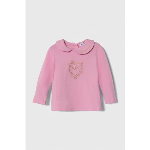 Pinko Up Majica dugih rukava za bebe boja: ružičasta, s ovratnikom