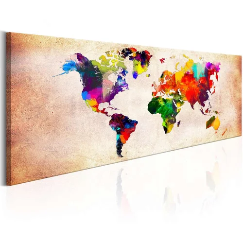  Slika - World Map: Colourful Ramble 135x45