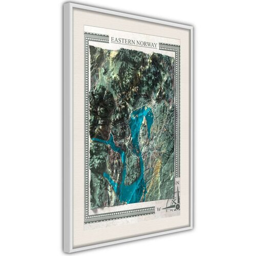  Poster - Raised Relief Map: Eastern Norway 20x30 Slike