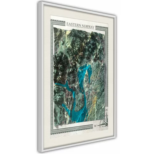  Poster - Raised Relief Map: Eastern Norway 20x30