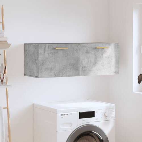  Zidni ormarić boja betona 100 x 36,5 x 35 cm konstruirano drvo Slike
