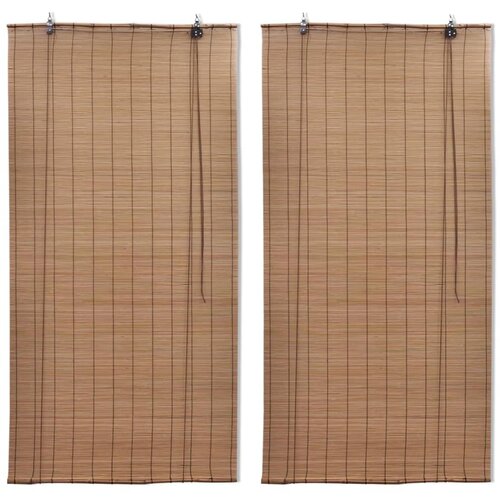 vidaXL Rolo senčilo iz bambusa 2 kosa 150x220 cm rjave barve, (20707763) Cene