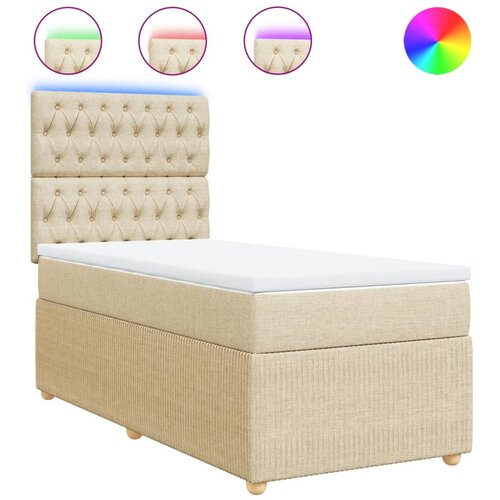 Maison Chic Box spring postelja - Vzmetna postelja z vzmetnico krem 90x200 cm blago SL17372, (21883675) Cene